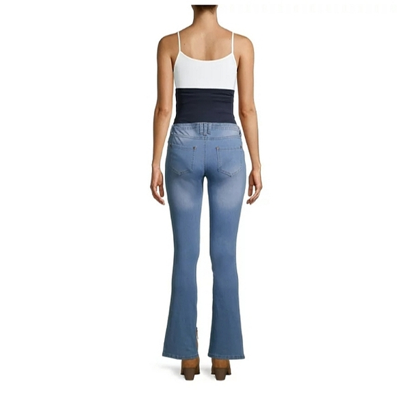 NWT☆OH! MAMMA☆Women's Small MATERNITY Bootleg Full Panel Jeans - Picture 3 of 8